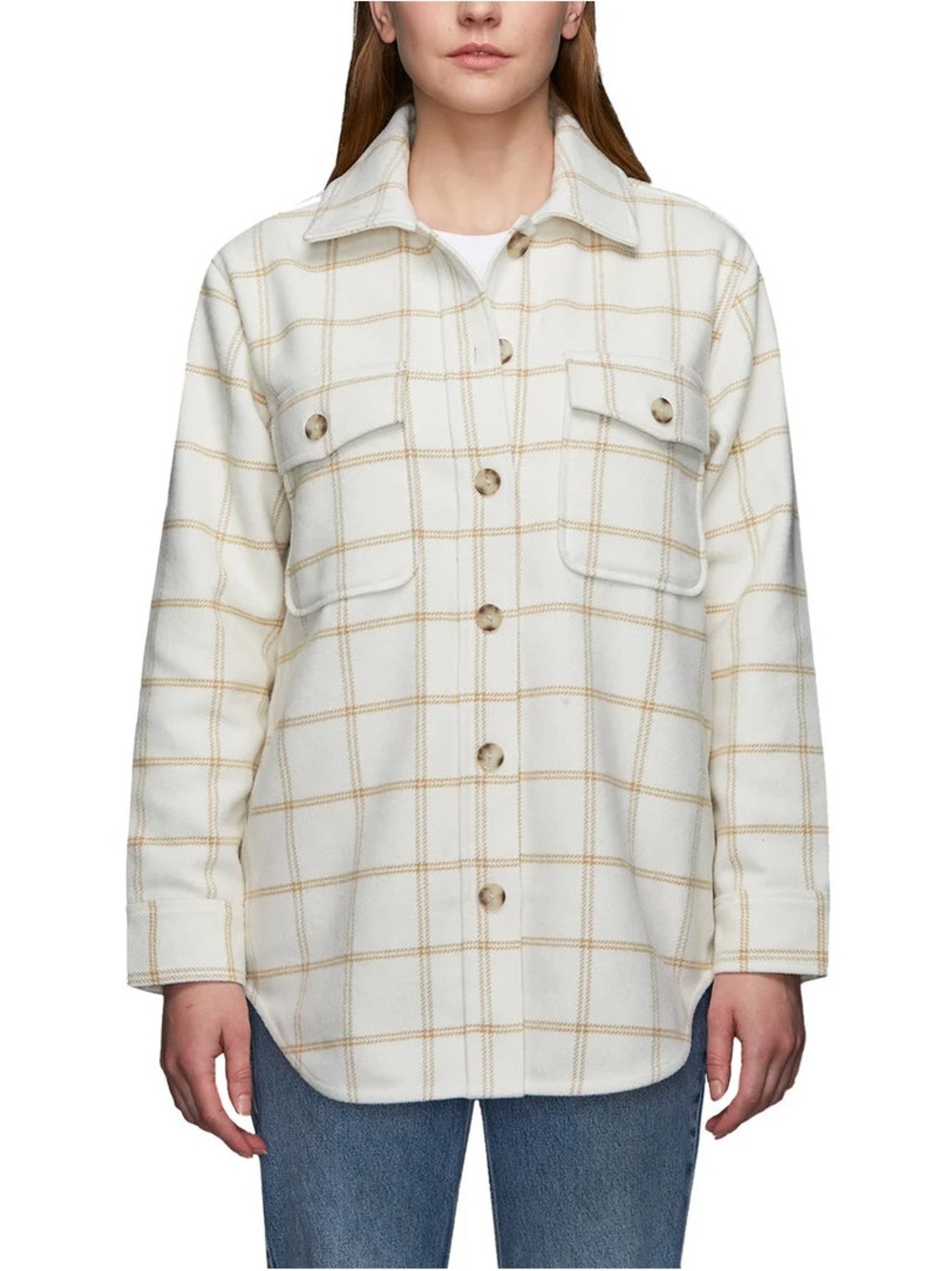 Tilley Checked Cream Utility Shacket- size S